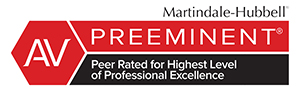 AV Martindale-Hubbell preeminent peer rated for highest level of professional excellence
